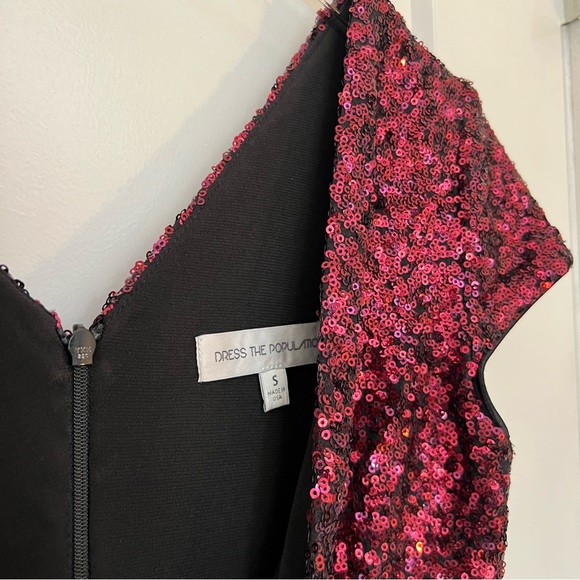 Dress the Population Red Sequin Cocktail Dress - Picture 3 of 12